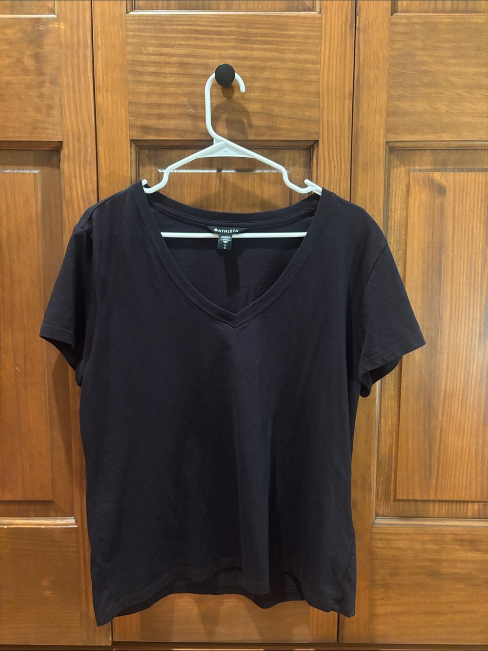 Favorite Cotton V-Neck Tee - Black - Large